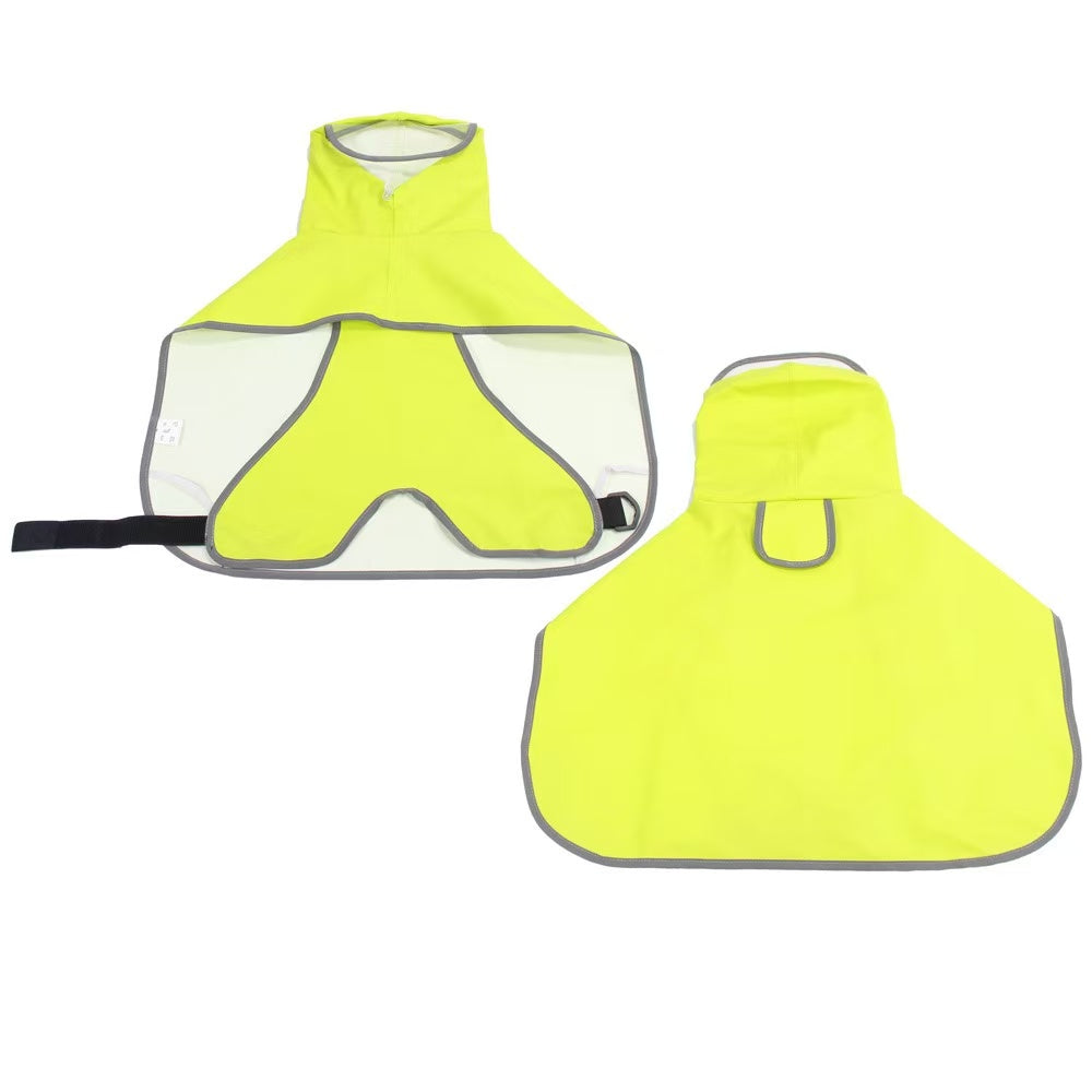 Wasserdichter PU-Hunderegenmantel mit Kapuze und Bauchschutz